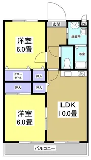 マンション紫雲E棟【2階】の間取り