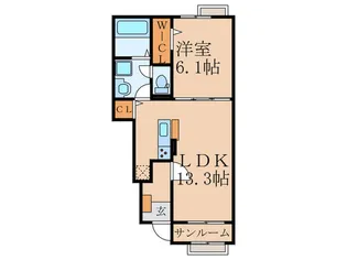 メゾン ド コリーヌ 伊川【1階】の間取り