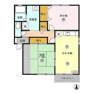 愛花夢 2号館【1階】の間取り