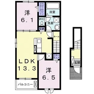 ルーエ 館林 III【2階】の間取り