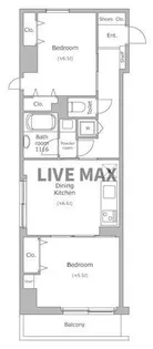 レジディア銀座東【12階】の間取り