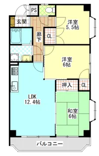 アメニティ鴨宮【6階】の間取り