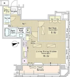 パークアクシス御成門【19階】の間取り