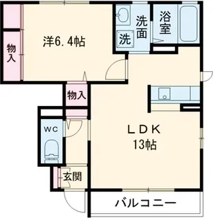 クレセオ皆瀬【1階】の間取り