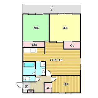 エクセル熊野II【1階】の間取り