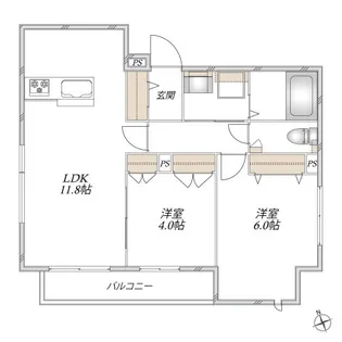 ヘーベルメゾン三鷹【2階】の間取り