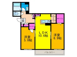 シャーメゾンシャルム磯上【2階】の間取り