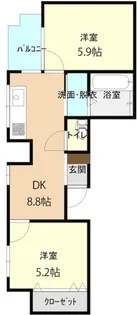 コンチネンタル星井町【2階】の間取り