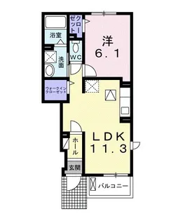 ジャルダン ヴェールII【1階】の間取り