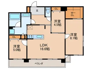 TheTENGOOD祖原II【3階】の間取り