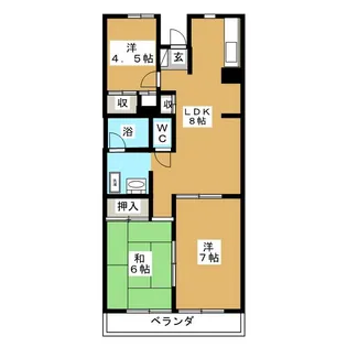 西山第9エルム大倉山【4階】の間取り