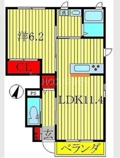 ルーチェウィルII【1階】の間取り