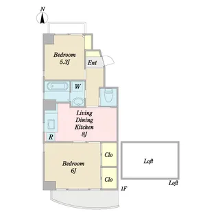 毛利セントラルコート【5階】の間取り