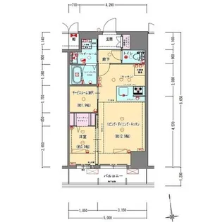 プレサンスNEO九条ディアシス【4階】の間取り