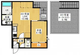 GRANDTIC 西崎 K【2階】の間取り