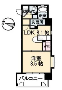 フラットリア御船【9階】の間取り