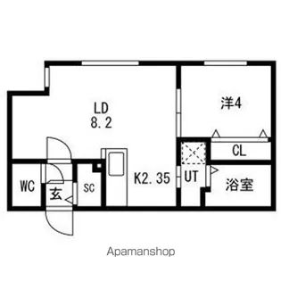 Montagne南9条(モンターニュ南9条)【4階】の間取り