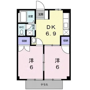 ニューシテイポエム【1階】の間取り