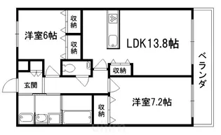 シュシュパルク太秦【2階】の間取り