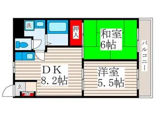 パ-ムスプリングス【2階】の間取り