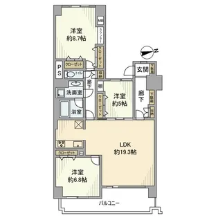 コスモ東戸塚グランパルクA棟【3階】の間取り