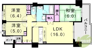 コート六甲鶴甲【6階】の間取り