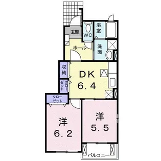 ジョイ フラット 青鳥I【1階】の間取り