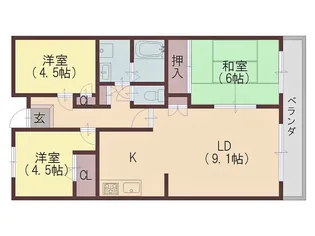 シティハイム平成【5階】の間取り