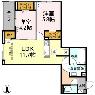 セレスティア上井草【1階】の間取り