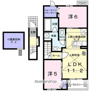 ディアコートM A【2階】の間取り