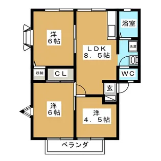 サンライフ日の森I【2階】の間取り