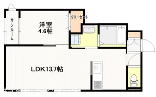ゴッドバレー牛野谷【1階】の間取り