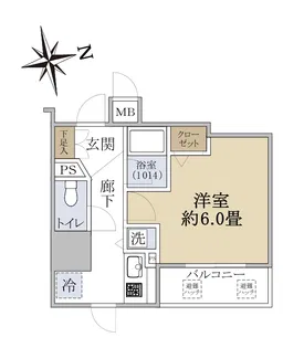 プレール・ドゥーク銀座EAST【3階】の間取り