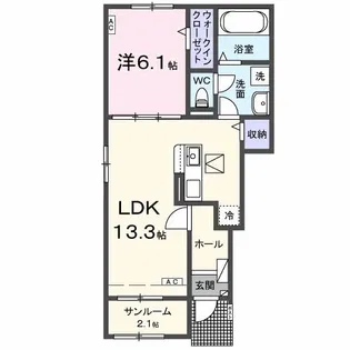 ラ メゾン ジェルマント【1階】の間取り