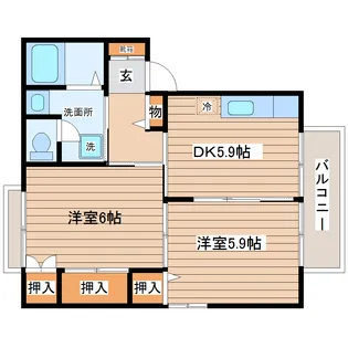 サンヒルズ菊田【1階】の間取り