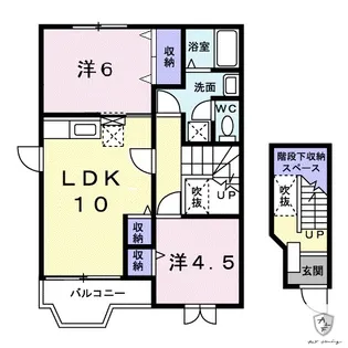 シャンティ北小田 B【2階】の間取り