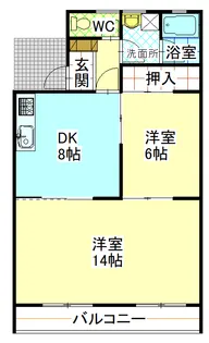 城東マンションB【2階】の間取り