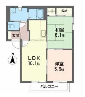 サンヴェルデ西大通りD【2階】の間取り