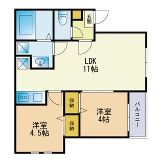 デフレNOB博多駅南【1階】の間取り