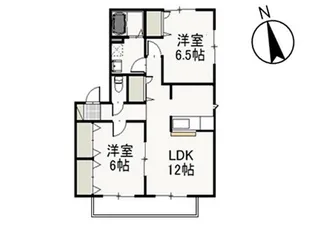 2LDKの間取り画像