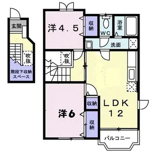 エスト・ソレイユB【2階】の間取り