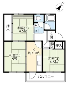 UR中登美第三【4階】の間取り