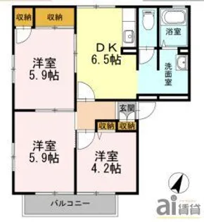 東京都清瀬市竹丘3【アパート】の間取り