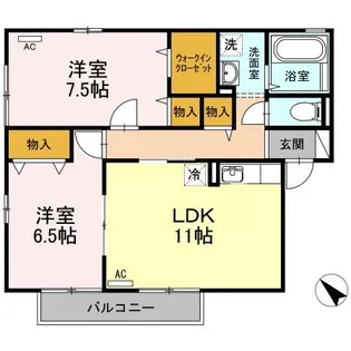 プリシェール A棟【2階】の間取り