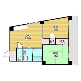 2LDKの間取り画像