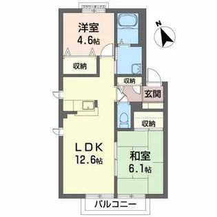 プレステージ川岸C【1階】の間取り