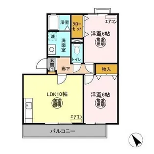 フォレストヒルズ D【2階】の間取り