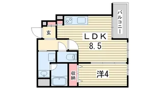 フェリオ千都【1階】の間取り