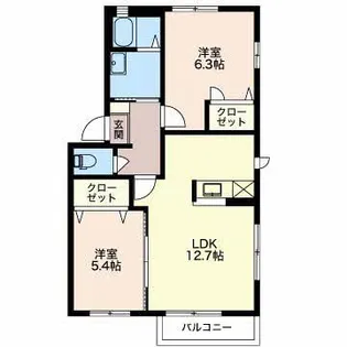 ラ・ルミエール【1階】の間取り