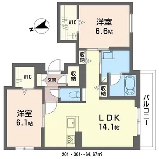 プロムナード【3階】の間取り